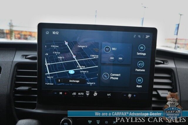 2024 Ford Transit Cargo Van T250 Medium Roof / AWD / 3.5L V6 Ecoboost / Navigation / Lane Departure & Forward Collision Alert / Apple CarPlay & Android Auto / Backup Camera / Bulkhead / Rear Storage Bins / Tow Pkg / 1-Owner Anchorage AK