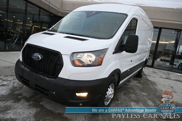 2024 Ford Transit Cargo Van T250 Medium Roof / AWD / 3.5L V6 Ecoboost / Navigation / Lane Departure & Forward Collision Alert / Apple CarPlay & Android Auto / Backup Camera / Bulkhead / Rear Storage Bins / Tow Pkg / 1-Owner Anchorage AK
