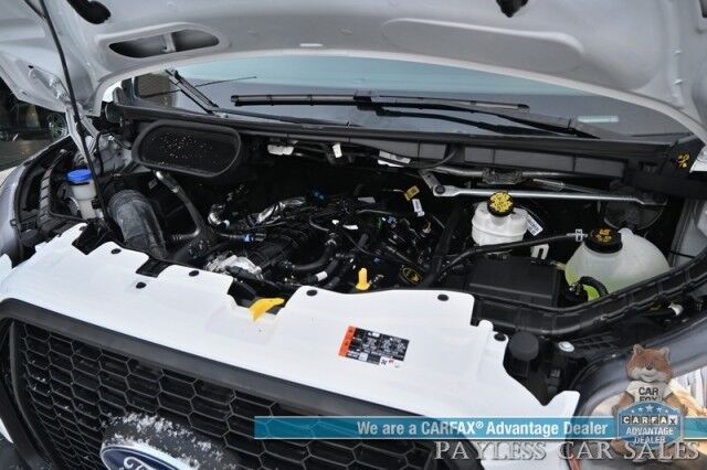 2024 Ford Transit Cargo Van T250 Medium Roof / AWD / 3.5L V6 Ecoboost / Navigation / Lane Departure & Forward Collision Alert / Apple CarPlay & Android Auto / Backup Camera / Bulkhead / Rear Storage Bins / Tow Pkg / 1-Owner Anchorage AK