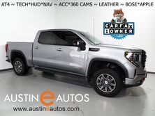 GMC Sierra 1500 AT4 4WD *TECHNOLOGY PKG, HEADS-UP DISPLAY, NAVIGATION, ADAPTIVE CRUISE, SAFETY ALERTS, 360 VIEW CAMERAS, LEATHER, CLIMATE SEATS, HTD STEERING, REMOTE START, BOSE, WIRELESS CHARGING, ANDROID & APPLE 2024