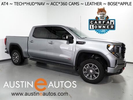 2024 GMC Sierra 1500 AT4 4WD *TECHNOLOGY PKG, HEADS-UP DISPLAY, NAVIGATION, ADAPTIVE CRUISE, SAFETY ALERTS, 360 VIEW CAMERAS, LEATHER, CLIMATE SEATS, HTD STEERING, REMOTE START, BOSE, WIRELESS CHARGING, ANDROID & APPLE Round Rock TX