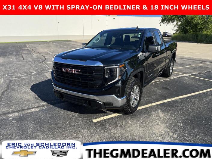 2024 GMC Sierra 1500 Pro X31 Double Cab 4WD 5.3L Value TraileringPkgs w/18s Spray-OnBedliner 10-WayPwrDriverSeat Milwaukee WI