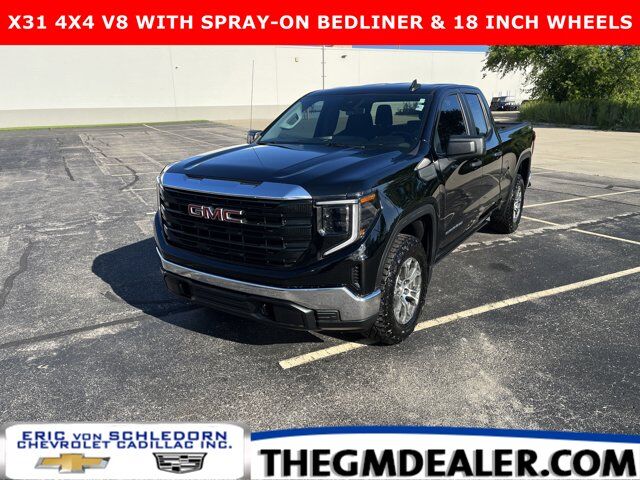 2024 GMC Sierra 1500 Pro X31 Double Cab 4WD 5.3L Value TraileringPkgs w/18s Spray-OnBedliner 10-WayPwrDriverSeat Milwaukee WI