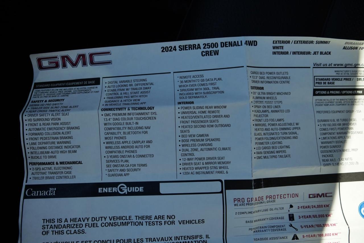 2024 GMC Sierra 2500HD Denali 4X4 / Duramax Diesel / Power Sunroof Lincolnton NC