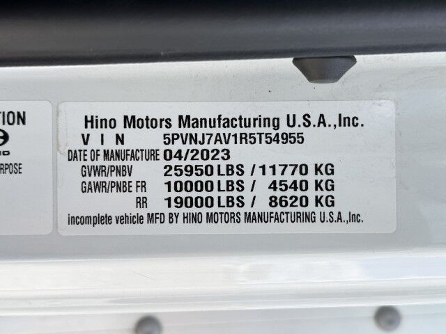 2024 Hino L6 26' Dry Box Truck with 3,000 Lbs. Lift Gate Homestead FL