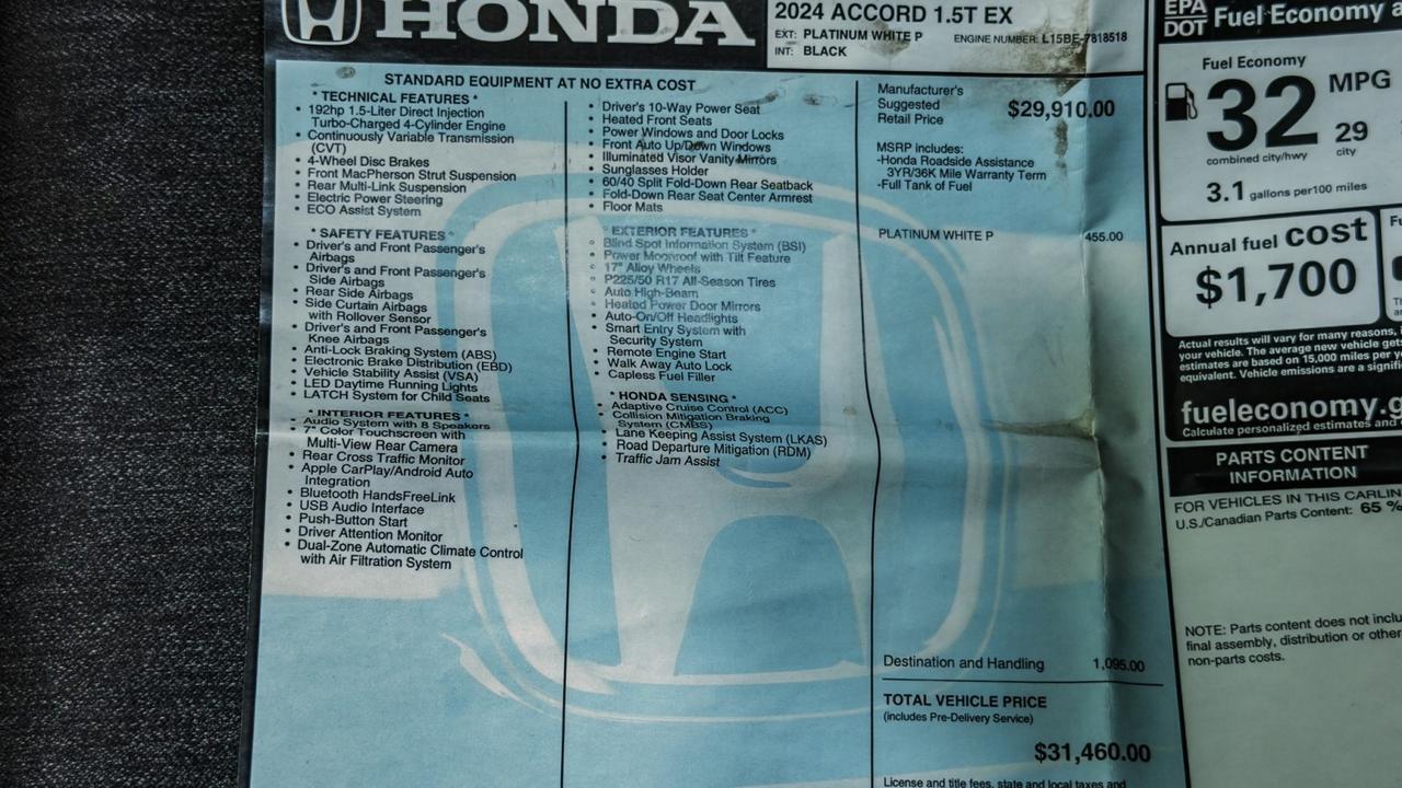 2024 Honda Accord Sedan EX Tallmadge OH