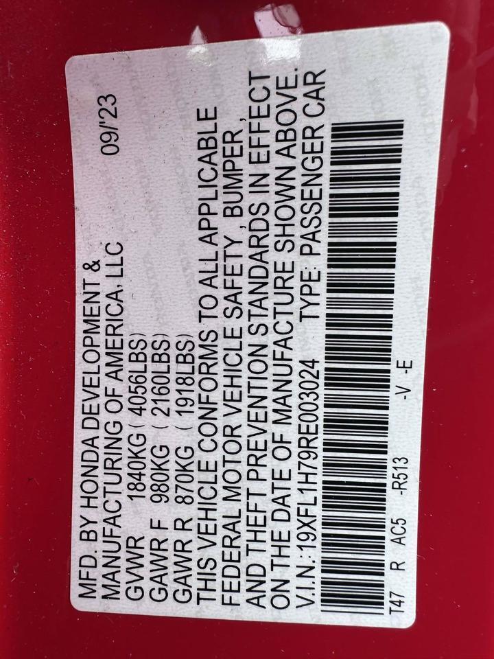 2024 Honda Civic Hatchback EX-L San Clemente CA