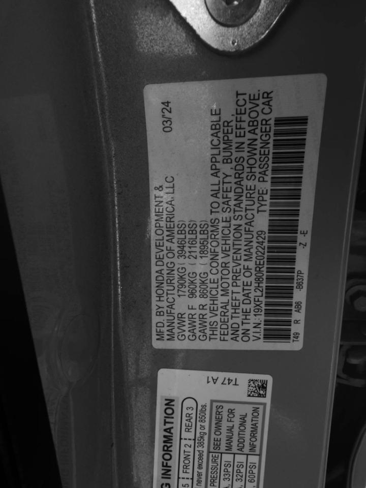 2024 Honda Civic Hatchback Sport CVT Jacksonville FL