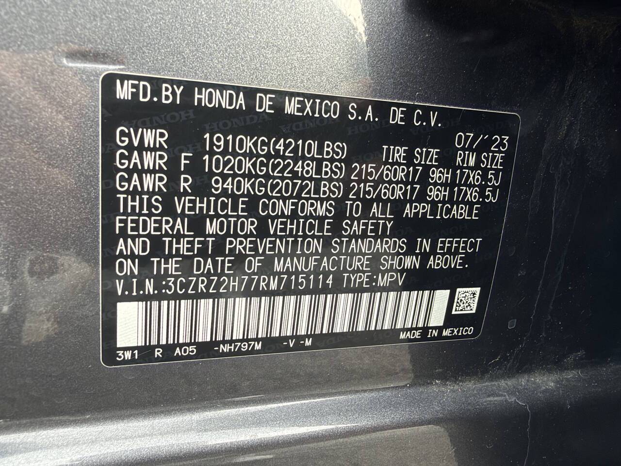 2024 Honda HR-V EX L AWD 4dr Crossover Eldridge IA