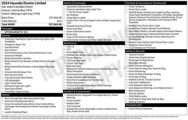 2024 Hyundai Elantra Limited Raleigh NC