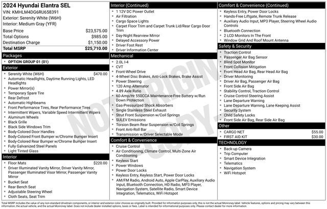 2024 Hyundai Elantra SEL Raleigh NC