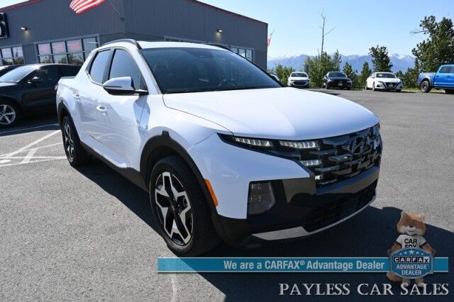 2024 Hyundai Santa Cruz Limited / AWD / Auto Start / Crew Cab / Heated & Cooled Leather Seats / Heated Steering Wheel / Sunroof / Lane Departure & Blind Spot / Apple CarPlay & Android Auto / 360 Camera / Tonneau Cover / 1 Owner Anchorage AK
