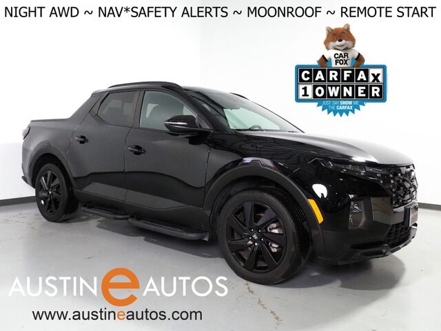 2024 Hyundai Santa Cruz NIGHT AWD *NAVIGATION, SAFETY ALERTS, BACKUP-CAMERA, COLOR TOUCHSCREEN, MOONROOF, HEATED SEATS, REMOTE START, KEYLESS ENTRY, WIRELESS CHARGING, ANDROID & APPLE Round Rock TX