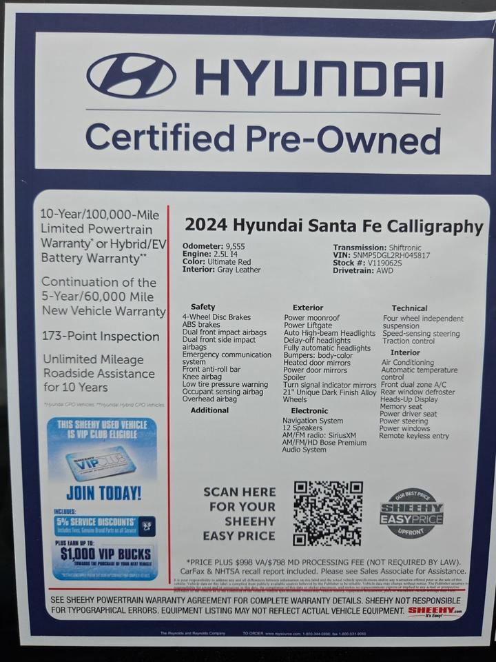 2024 Hyundai Santa Fe Calligraphy Waldorf MD