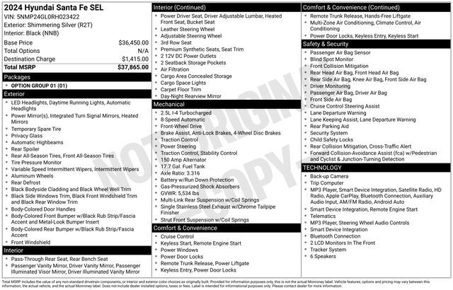 2024 Hyundai Santa Fe SEL Raleigh NC