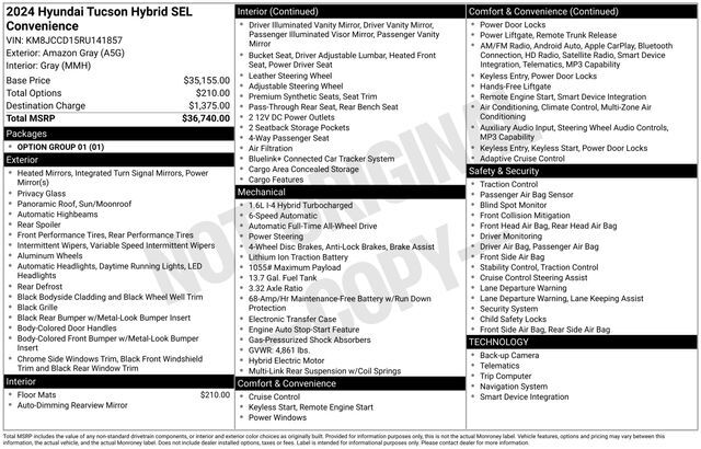 2024 Hyundai Tucson Hybrid SEL Convenience Raleigh NC