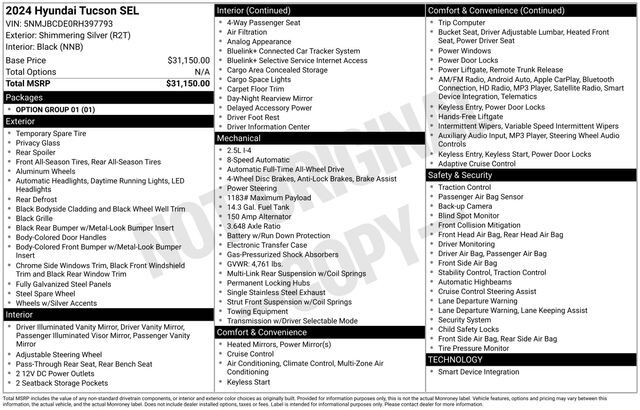 2024 Hyundai Tucson SEL Raleigh NC