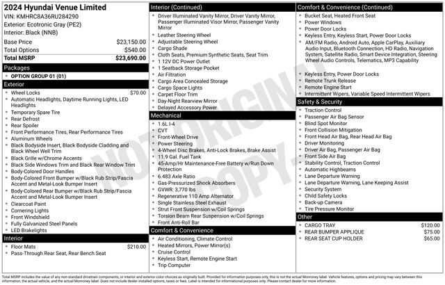 2024 Hyundai Venue Limited Raleigh NC