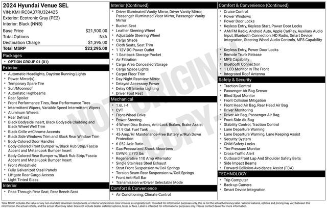 2024 Hyundai Venue SEL Raleigh NC