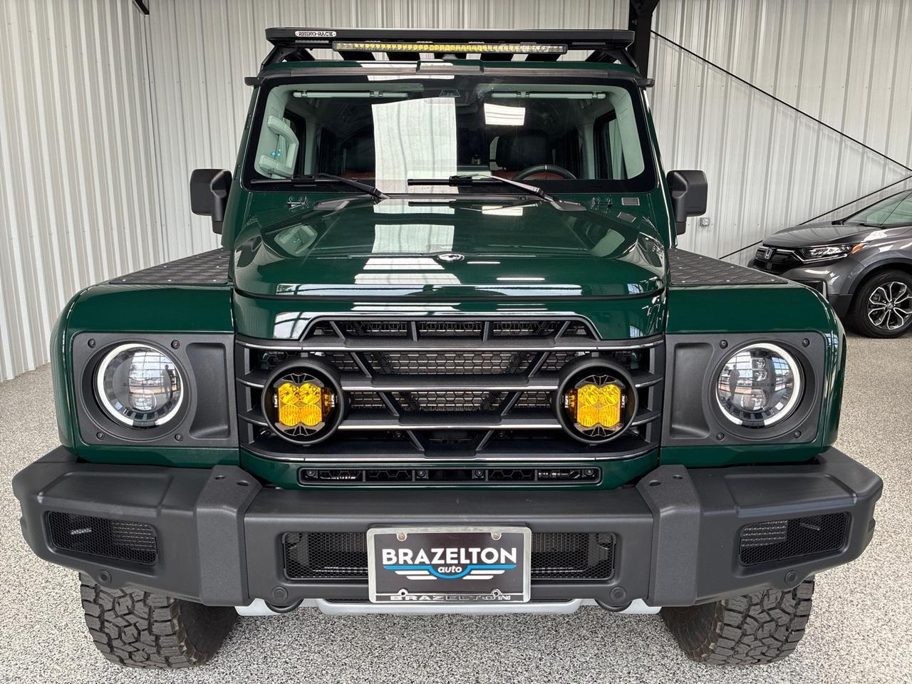 2024 INEOS Grenadier Custom Leather, Eibach Lift, Black Rhino Wheels w/ Toyo Open Country A/Ts, Rhino Rack Roof Rack w/ Light Bar, Baja Design LP6 Lights Houston TX