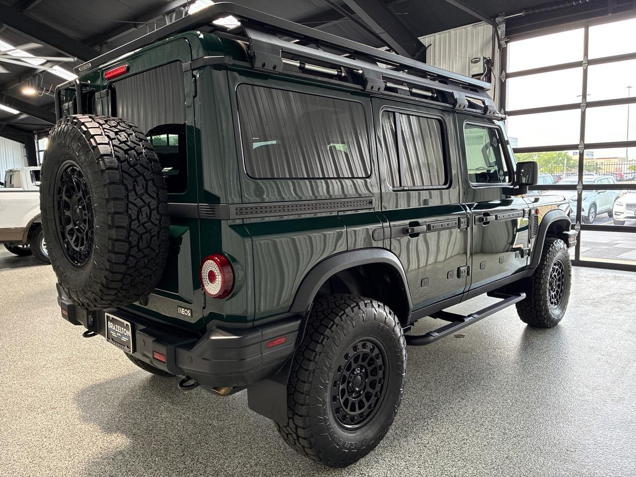 2024 INEOS Grenadier Custom Leather, Eibach Lift, Black Rhino Wheels w/ Toyo Open Country A/Ts, Rhino Rack Roof Rack w/ Light Bar, Baja Design LP6 Lights Houston TX