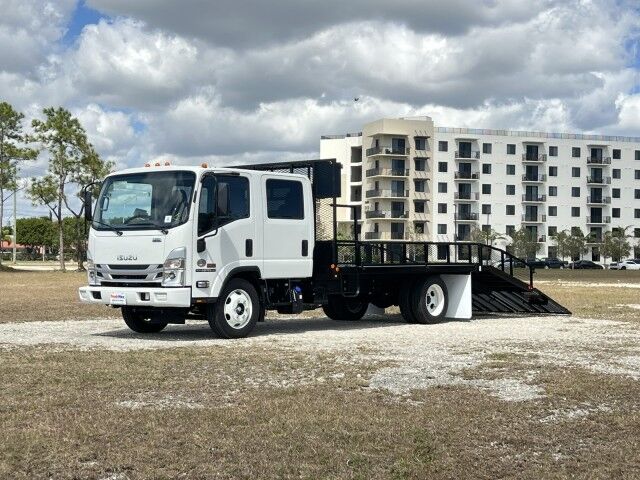 2024 Isuzu NPR-HD Crew cab 14 + 5 Steel Landscape Flatbed Dove Tail. Miami FL