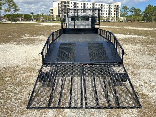 2024 Isuzu NPR-HD Crew cab 14 + 5 Steel Landscape Flatbed Dove Tail. Miami FL