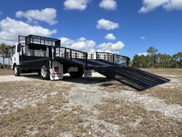 2024 Isuzu NPR-HD Crew cab 14 + 5 Steel Landscape Flatbed Dove Tail. Miami FL