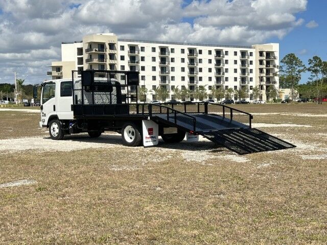 2024 Isuzu NPR-HD Crew cab 14 + 5 Steel Landscape Flatbed Dove Tail. Miami FL