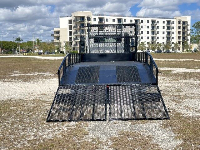 2024 Isuzu NPR-HD Crew cab 14 + 5 Steel Landscape Flatbed Dove Tail. Miami FL