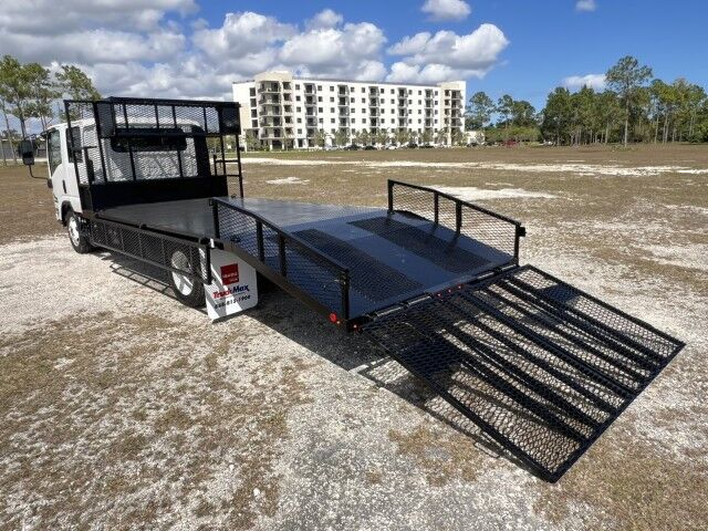 2024 Isuzu NPR-HD Crew cab 14 + 5 Steel Landscape Flatbed Dove Tail. Miami FL