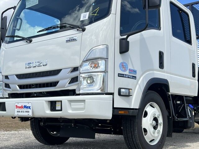 2024 Isuzu NPR-HD Crew cab 14 + 5 Steel Landscape Flatbed Dove Tail. Miami FL