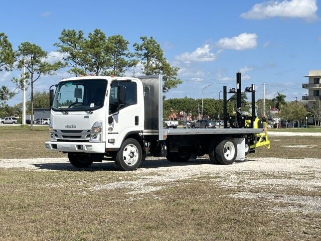 2024 Isuzu NRR 14' Aluminum Flatbed Truck. BURRO forklift NOT included