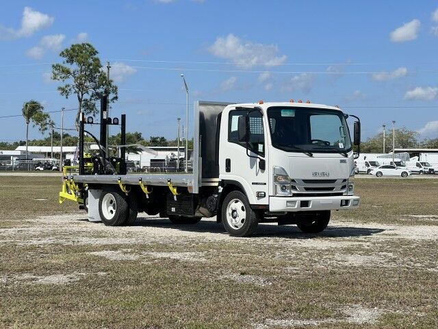 2024 Isuzu NRR 14' Aluminum Flatbed Truck. BURRO forklift NOT included