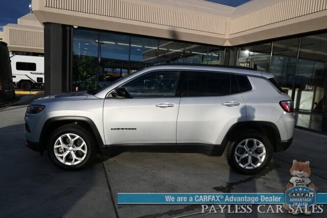 2024 Jeep Compass Latitude / 4X4 / Premium Cloth Seats / Power Mirrors, Windows, & Locks / Forward Collision & Blind Spot Alert / Apple CarPlay & Android Auto / Back Up Camera / Cruise Control / Keyless Entry & Start / 32 MPG / 1-Owner Anchorage AK 2024 Jeep Compass Latitude / 4X4 / Premium Cloth Seats / Power Mirrors, Windows, & Locks / Forward Collision & Blind Spot Alert / Apple CarPlay & Android Auto / Back Up Camera / Cruise Control / Keyless Entry & Start / 32 MPG / 1-Owner Anchorage AK