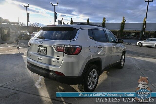 2024 Jeep Compass Latitude / 4X4 / Premium Cloth Seats / Power Mirrors, Windows, & Locks / Forward Collision & Blind Spot Alert / Apple CarPlay & Android Auto / Back Up Camera / Cruise Control / Keyless Entry & Start / 32 MPG / 1-Owner Anchorage AK 2024 Jeep Compass Latitude / 4X4 / Premium Cloth Seats / Power Mirrors, Windows, & Locks / Forward Collision & Blind Spot Alert / Apple CarPlay & Android Auto / Back Up Camera / Cruise Control / Keyless Entry & Start / 32 MPG / 1-Owner Anchorage AK