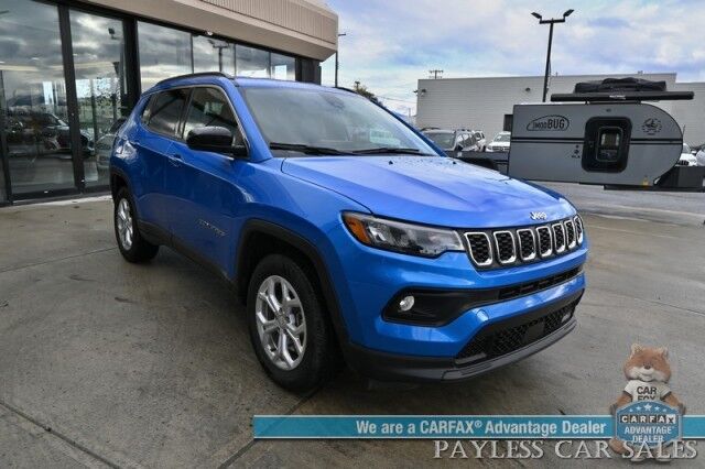 2024 Jeep Compass Latitude / 4X4 / Premium Cloth Seats / Power Mirrors, Windows, & Locks / Lane Departure & Blind Spot Alert / Apple CarPlay & Android Auto / Back Up Camera / 32 MPG / 1-Owner Anchorage AK
