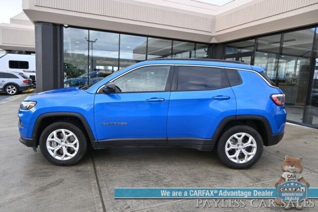 2024 Jeep Compass Latitude / 4X4 / Premium Cloth Seats / Power Mirrors, Windows, & Locks / Lane Departure & Blind Spot Alert / Apple CarPlay & Android Auto / Back Up Camera / 32 MPG / 1-Owner Anchorage AK