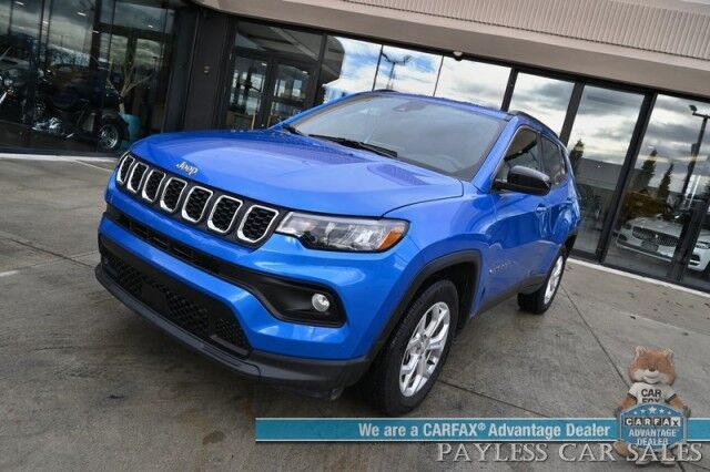 2024 Jeep Compass Latitude / 4X4 / Premium Cloth Seats / Power Mirrors, Windows, & Locks / Lane Departure & Blind Spot Alert / Apple CarPlay & Android Auto / Back Up Camera / 32 MPG / 1-Owner Anchorage AK