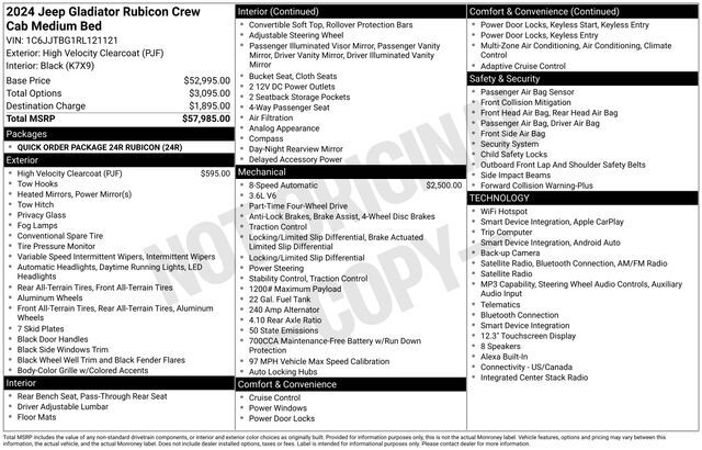 2024 Jeep Gladiator Rubicon Raleigh NC