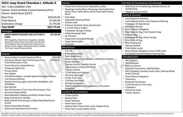 2024 Jeep Grand Cherokee L Altitude X Raleigh NC