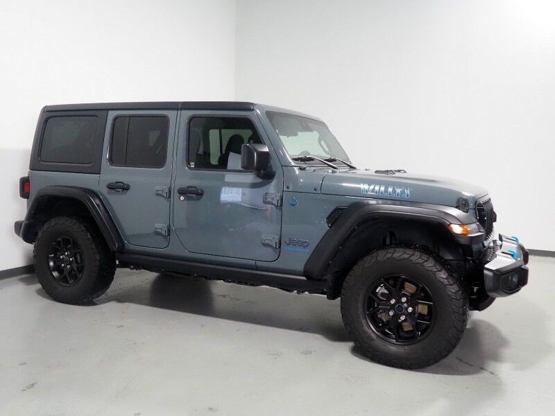 2024 Jeep Wrangler 4xe Willys *CONVENIENCE GROUP, ADAPTIVE CRUISE, COLLISION ALERT w/BRAKING, BACKUP-CAMERA, COLOR TOUCHSCREEN, 3 PIECE HARD TOP, HEATED SEATS/STEERING, REMOTE START, KEYLESS ENTRY, LED HEADLIGHTS, ANDROID & APPLE