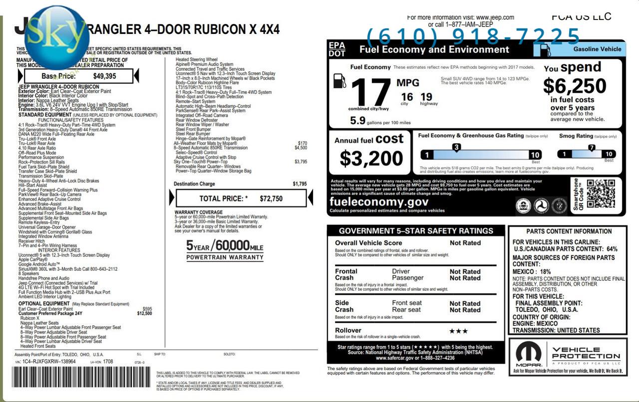 2024 Jeep Wrangler Rubicon X Sky One Touch Top