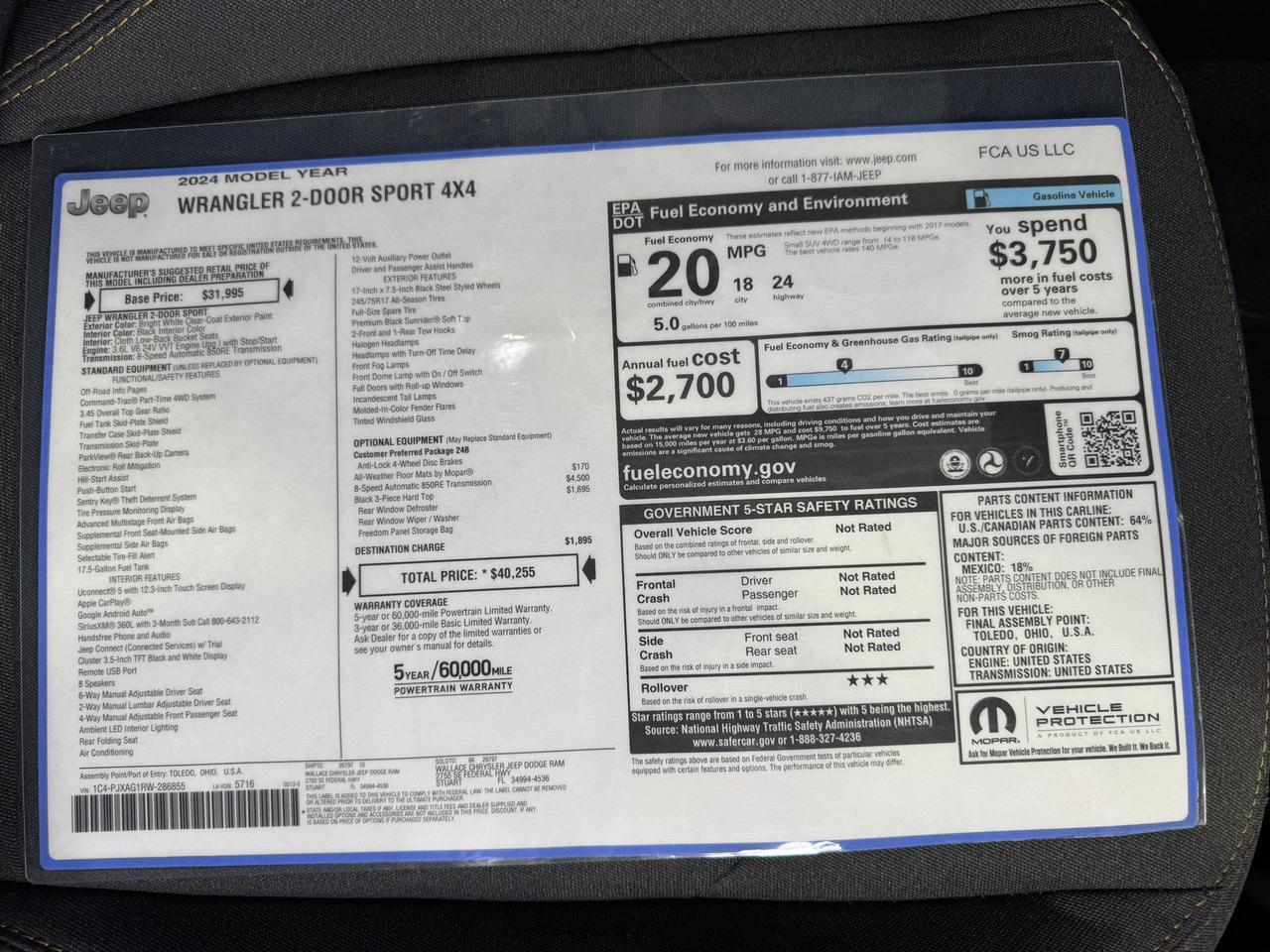 2024 Jeep Wrangler Sport Fort Lauderdale FL