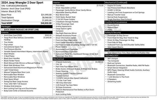 2024 Jeep Wrangler Sport