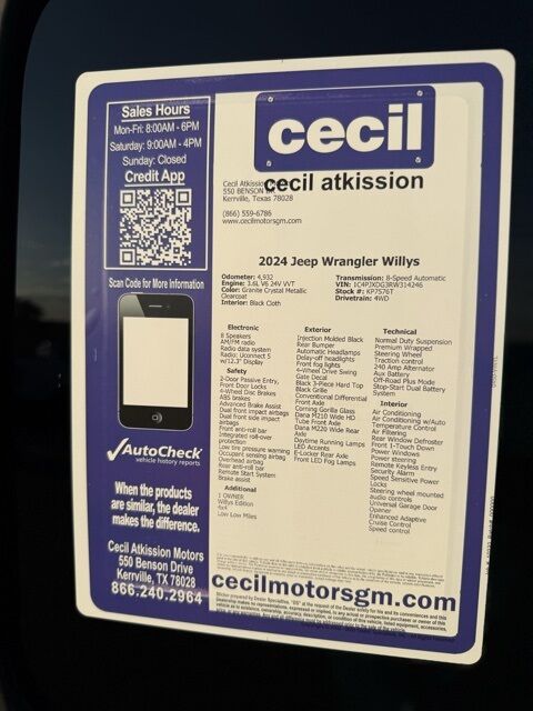 2024 Jeep Wrangler Willys TX 2024 Jeep Wrangler Willys TX