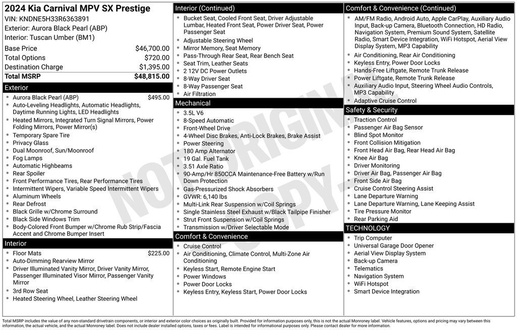 2024 Kia Carnival MPV SX Prestige Akron OH