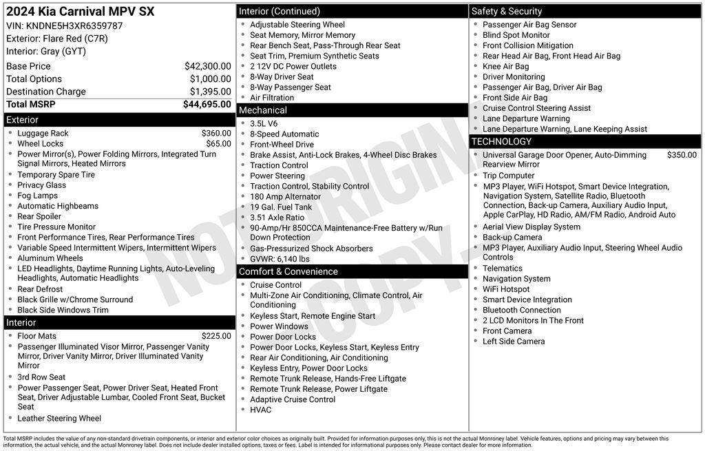 2024 Kia Carnival SX