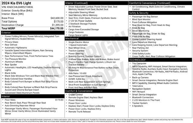 2024 Kia EV6 Light Raleigh NC
