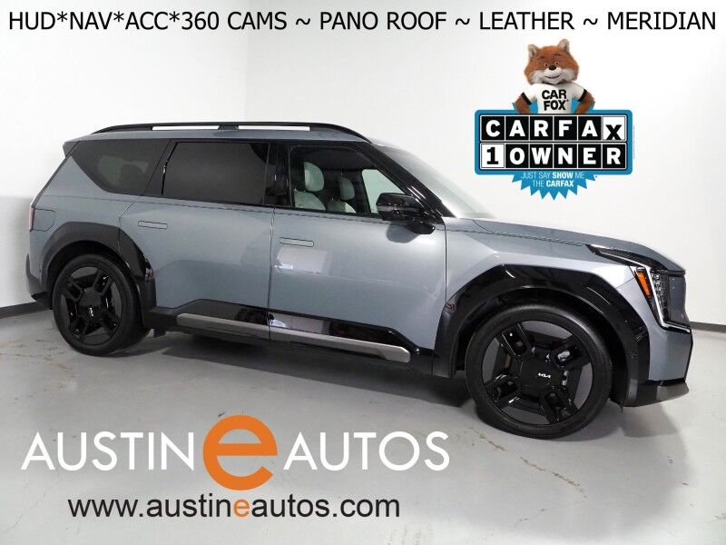 2024 Kia EV9 GT-Line AWD *HEADS-UP DISPLAY, NAVIGATION, SAFETY ALERTS, ADAPTIVE CRUISE, 360 VIEW CAMERAS, PANO MOONROOF, LEATHER, CLIMATE SEATS, HEATED STEERING, 2ND ROW CAPTAINS, MERIDIAN AUDIO, 21 INCH WHEELS, APPLE CARPLAY